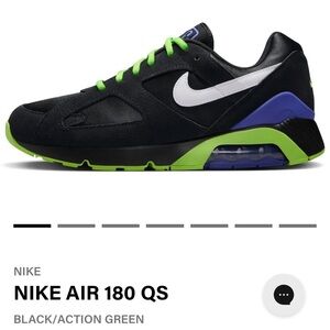 Nike Air 180 QS Black with Green and Blue Accents (Joker Colorway)